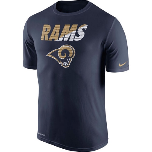 NFL Men's Los Angeles Rams Nike Navy Blue Legend Staff Practice Performance T-Shirt